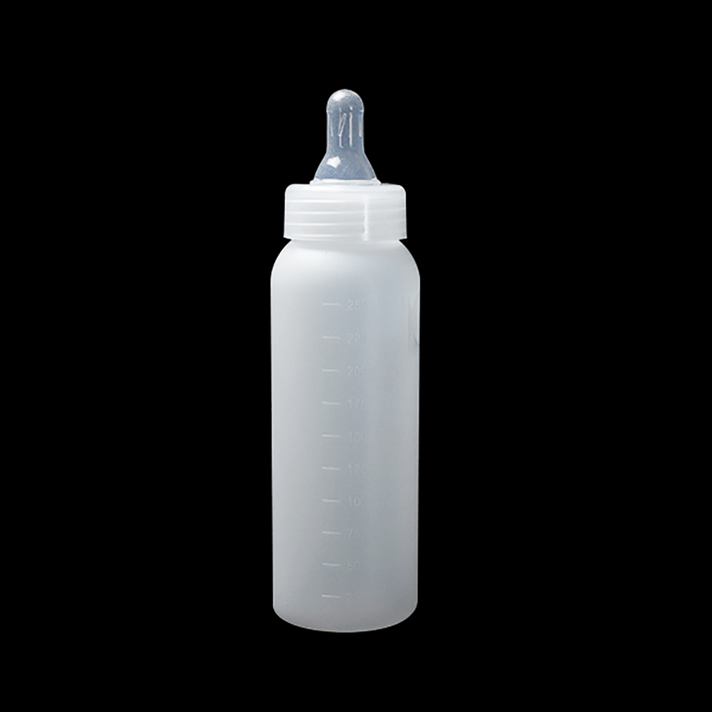 250ml Pig Goat Lamb Puppy Milking Bottle Nipple Drinker Plastic With Teat Graduation Snap-On For Weaning Small Animals 1PCS
