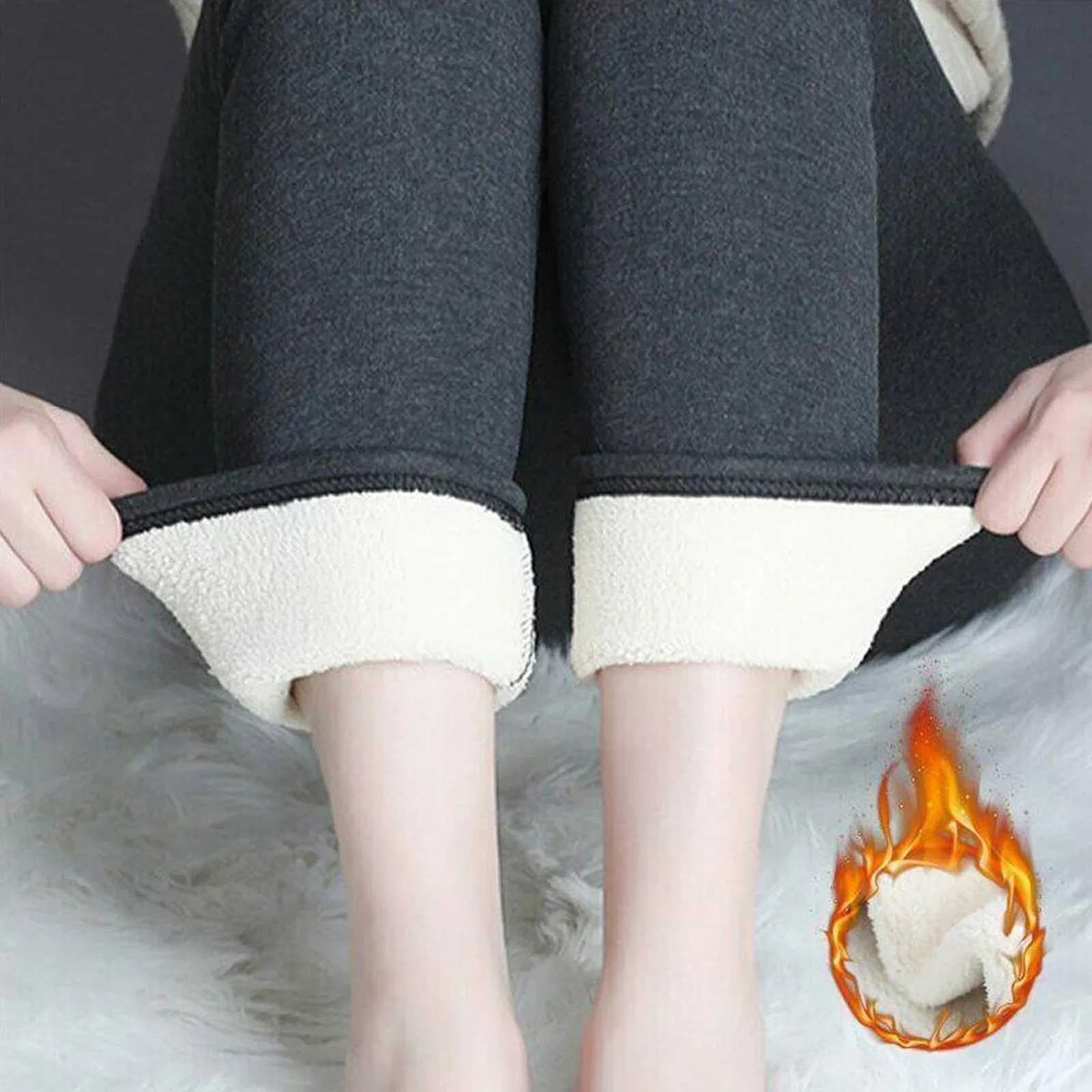 Women Pants Warm Winter Thick Velvet Legging High Waist Black Leggings Compression Thick Lamb Wool Pants Cold Resistant PantsX240914
