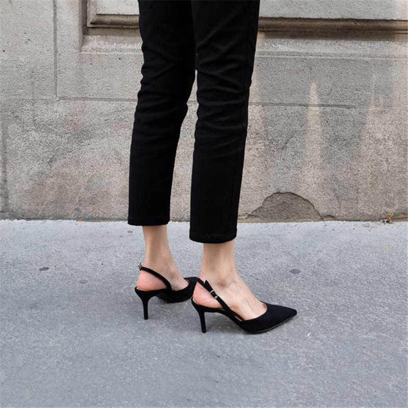 Black/ Red/Gray/Apricot Gladiator Women Pumps Bucket Pointed Toe High Heels Sexy Lady Shoes Thin Heels Chaussure Femme Autumn