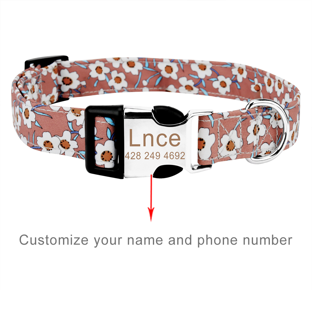 Custom Pet Dog Collar Personalized Printed Collar Dog ID Tag Collars Engraved for Small Medium Large Dogs Dogs Pets Accessories