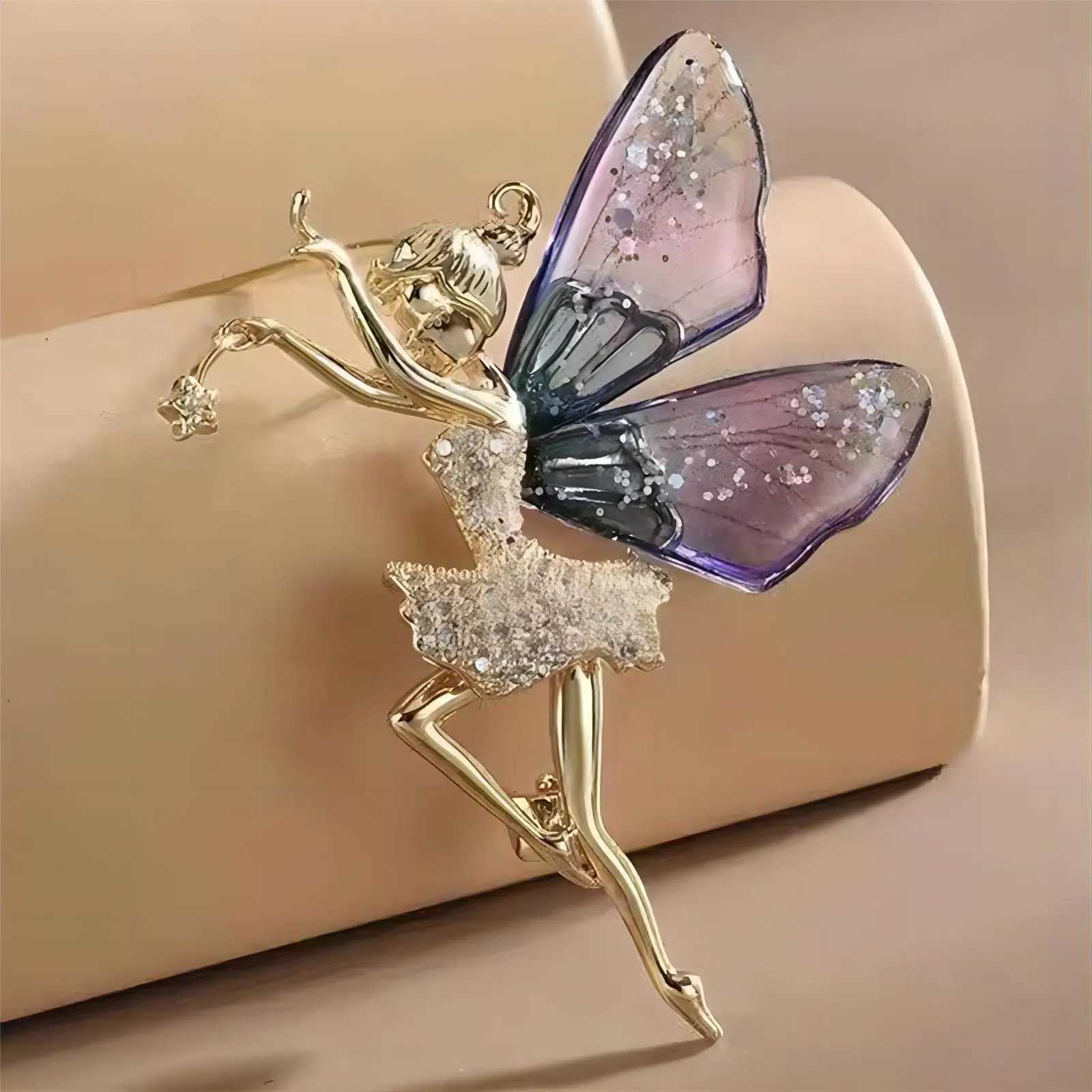 Trendy Faery Elf Butterfly Dragonfly Acrylic Brooches For Women Girls Multicolour Plastic Insect Birthday Party Daily JewelryX240914