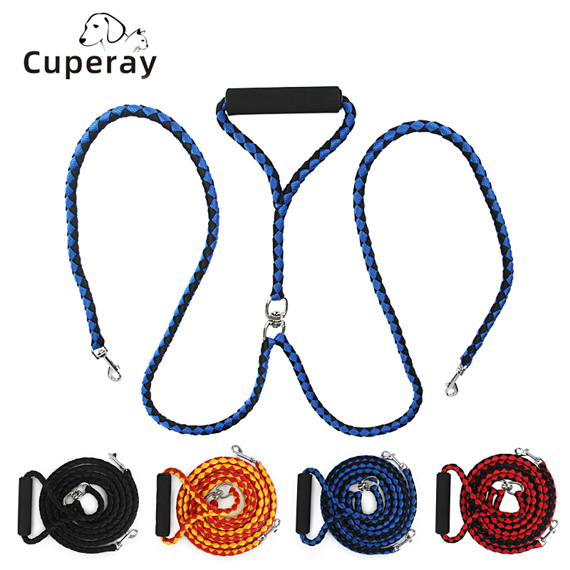 Double-headed Dog Leash, 150cm Pet Leash, One for Two, Durable and Strong Dog Leash with Non-slip Handle,for Small & Medium Dogs