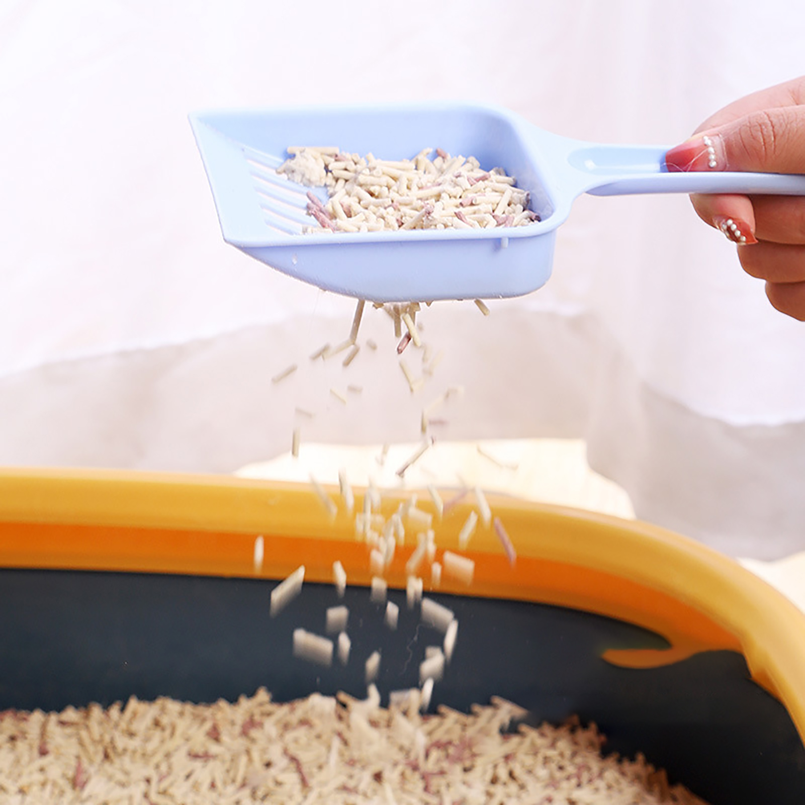 Cat Litter Scoop, Hollow Grid, Easy Filtering Kitten Litter Shovel, PP Plastic Cat Poop Sifter