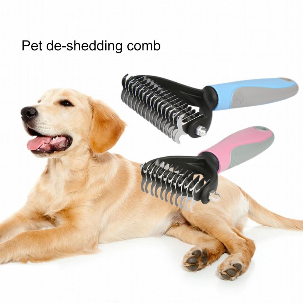 Hair Cleaning Brush Practical Cat Dog Hair Removal Comb Pet Groomer Stainless Steel Pet Hair Removal Comb