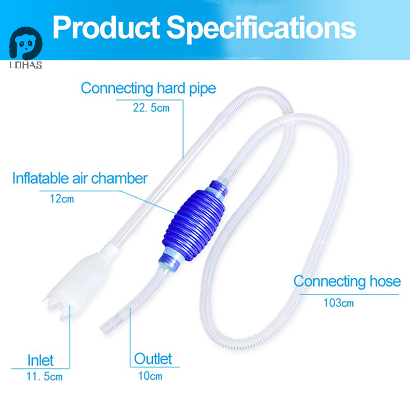 Aquarium Gravel Cleaner Vacuum Handheld Siphon Pump With Filter Nozzle Fish Tank