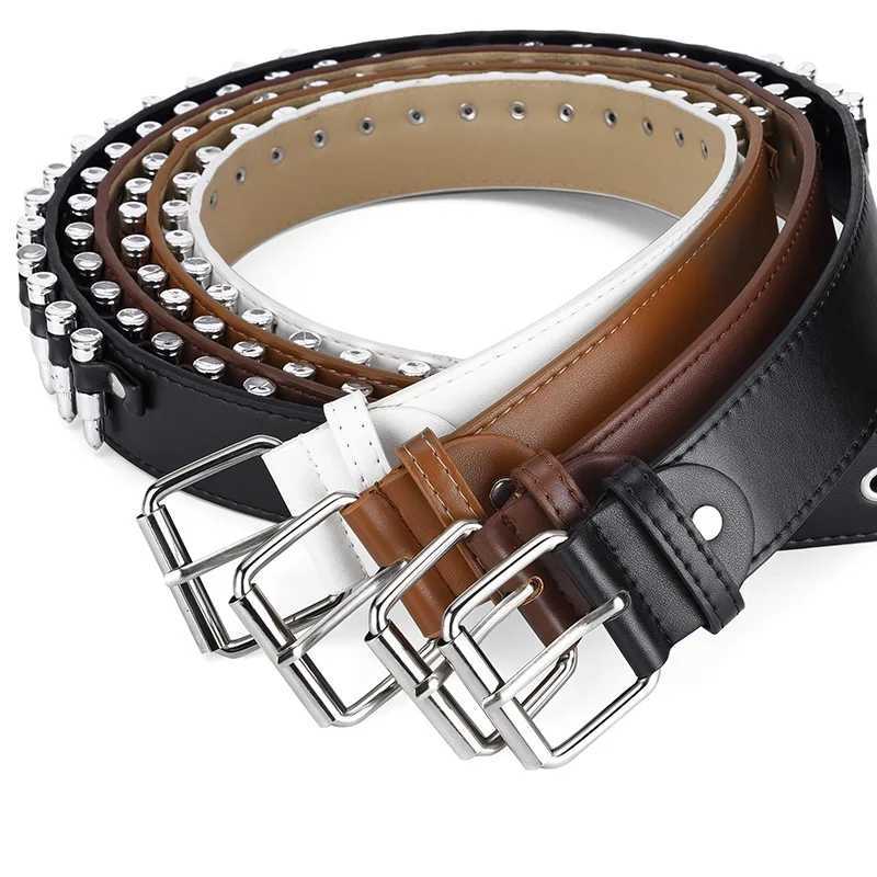 Fashion Bullet Belt Trendy Personality Punk Decoration Outdoor Travel Jeans Belt Simple BeltX240914