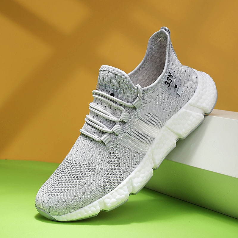 Dropshipping Sneakers Men Shoes High Quality Popcorn Sole Fly Weave Breathable Running Tennis Shoes Casual Walking Shoes Women