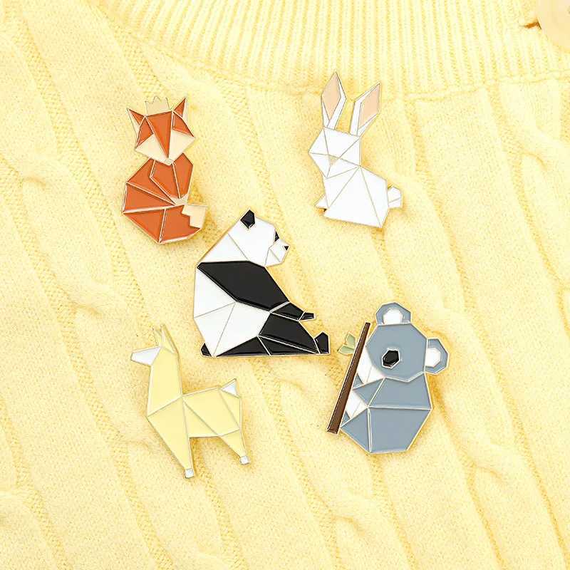 Wannee Japanese simple cute fox brooch cute mouse panda rabbit alloy brooch cowboy badge kid giftX240914