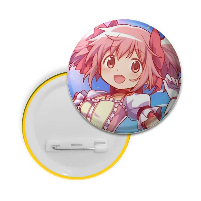 58mm Cute Anime Puella Magi Madoka Magica Figure Icon Badge Handmade Tinplate Brooch for Backpack Clothes Chest Ornament GiftsX240914