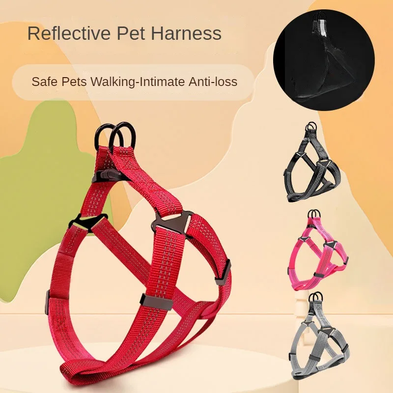 Adjustable Dog Y Harness Breathable Reflective Puppy Harness Leash for Small Medium Large Dog Chihuahua Vest Labrador Pet Suppli