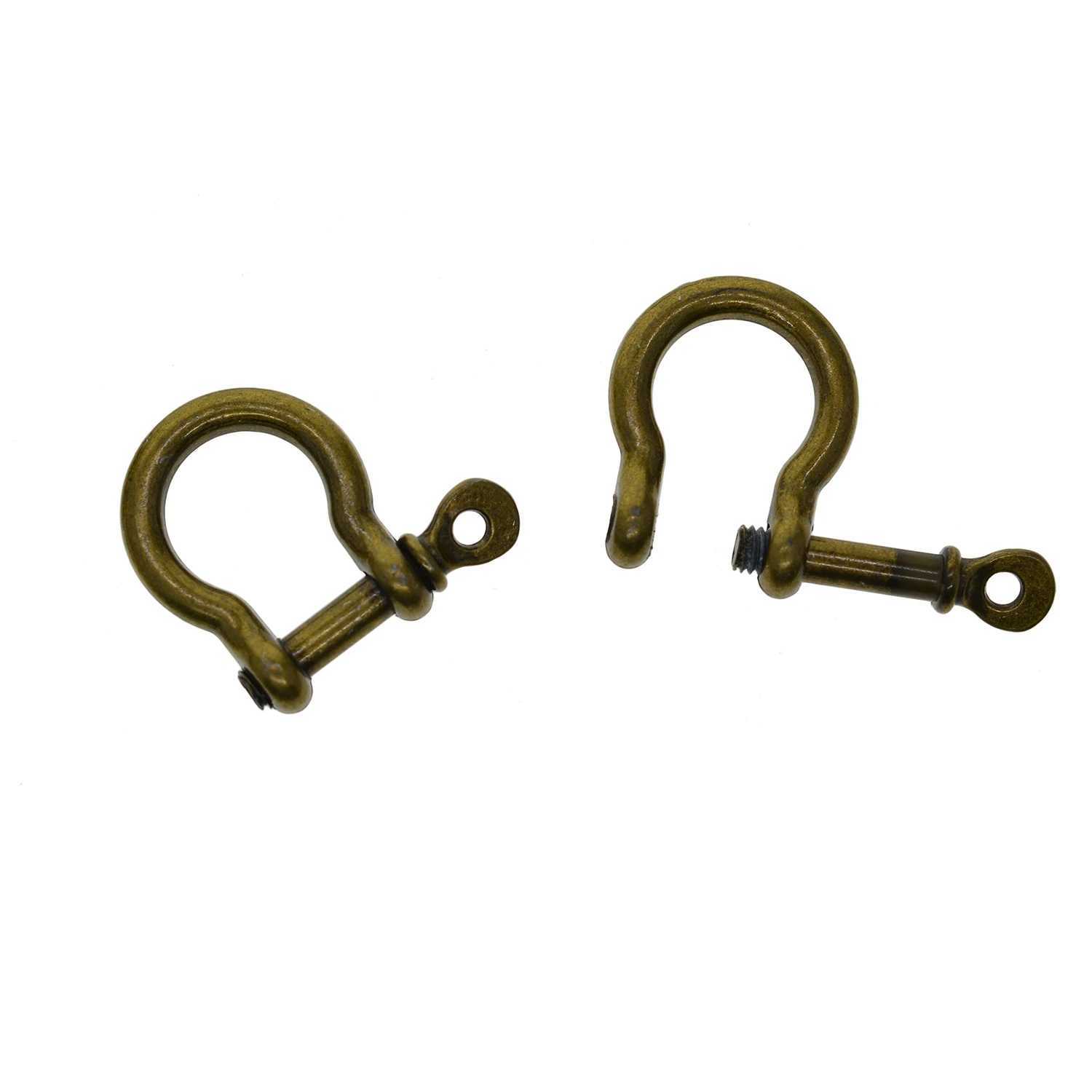 6 PCS alloy screw pin lock U hook shackle leather bangle connector joint horse shoe keychain lanyard FOB EDC DIYX240914