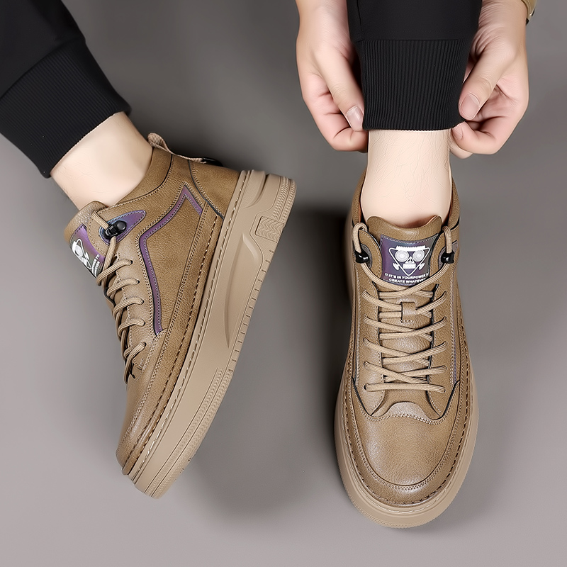Winter Hot Selling Men's Genuine Leather Casual Shoes Fashionable Height Increasing Shoes Versatile Men's Outdoor Oxford Shoes