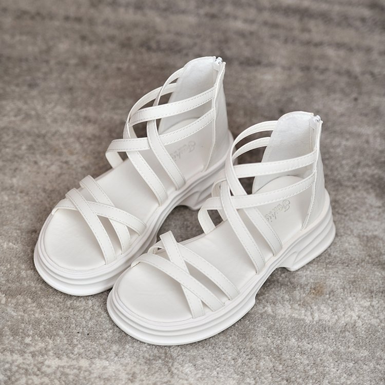 2025 new Roman Shoes Sandals Open Toe Summer Women's Heels Suit Female Beige Spring Gladiator Peep Comfort Girls Low Black Block New e208