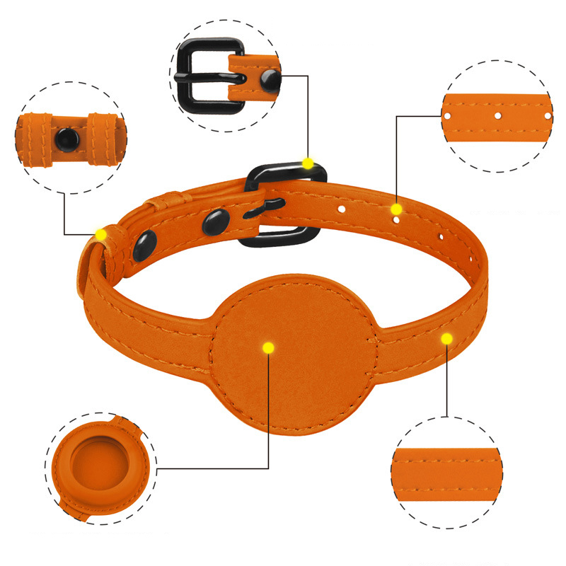 Airtag Positioning Pet Collar Leather Adjustable Anti-lost Positioning Cat Collars Durable Small and Medium-sized Dogs and Cats