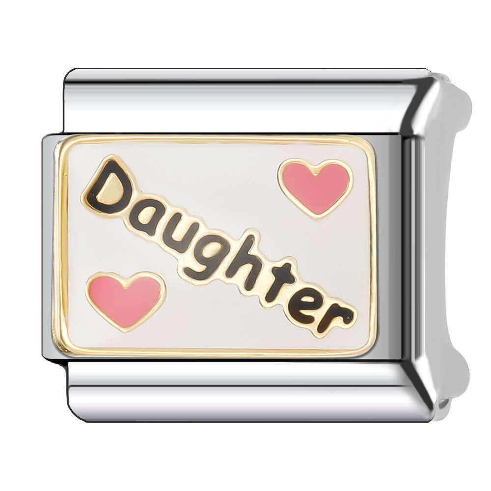 New Women's Gift I Love my brother and sister family Bead Italian Charms Links Bangle Beads Fit 9mm Stainless Steel Bracelet Making DIY For Women