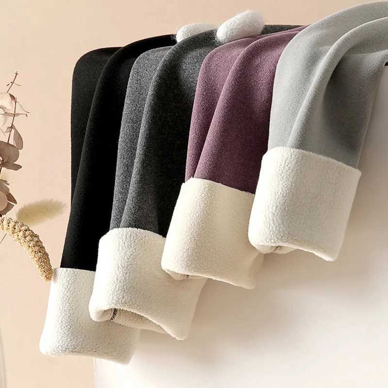 German Cashmere Lamb Cashmere Leggings For Womens Outerwear Winter Plush High Waisted Autumn Pants Brushed Warm PantsX240914