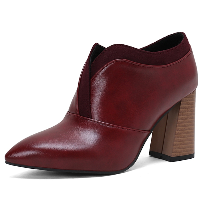 Ankle Women's Boots New 2024 Elegant Block High Heeled Short Boot Dance Party Wedding Shoes Lady Large Size 44 48 50 41f0