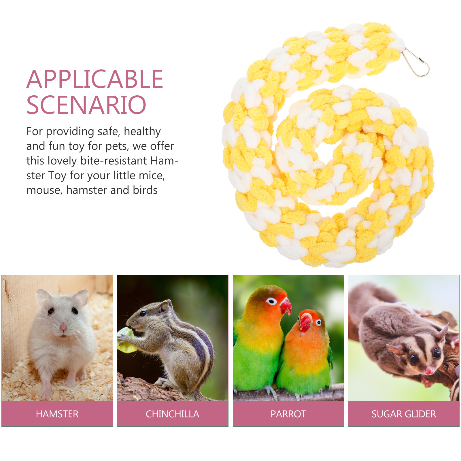 Sugar Glider Climbing Rope Reptile Accessories Crested Gecko Kennel Bearded Dragon Bird Cages The Animal Hammock