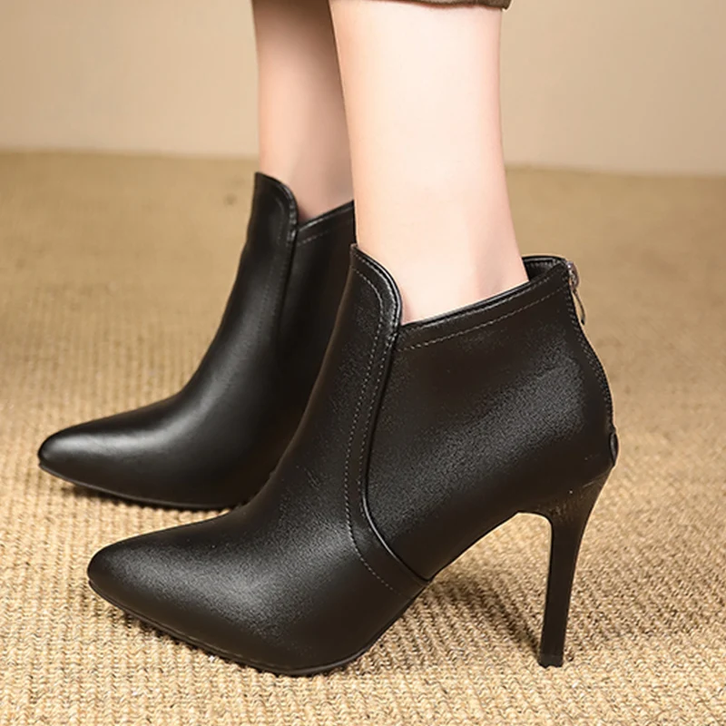 Women High Heels Ankle Sexy Pointed Toe Shoes Designer New Winter 2024 Boots Walking Gladiator Mujer atillas f961