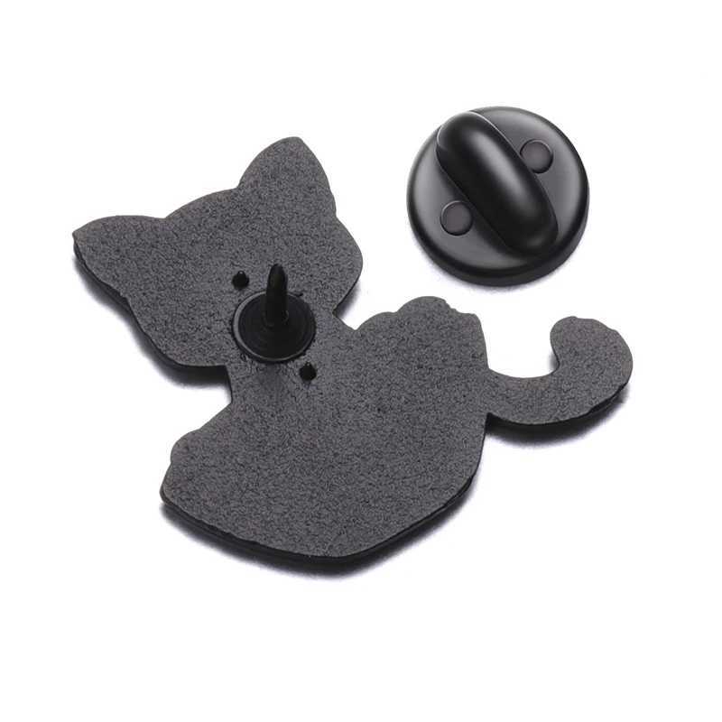 Cute Cat EnamelPinsCustomBlack Kitten Terrarium BroochesLapelBadgesCartoon AnimalJewelryGiftforKidsFriendsX240914