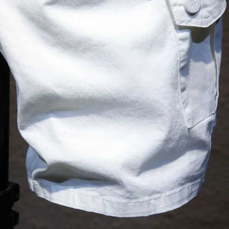 Fashion New Short Pants Korean-Style Luxury Mens Slim Jeans with White Solid Color Designer Cowboy Cotton Denim Shorts for MenX240914