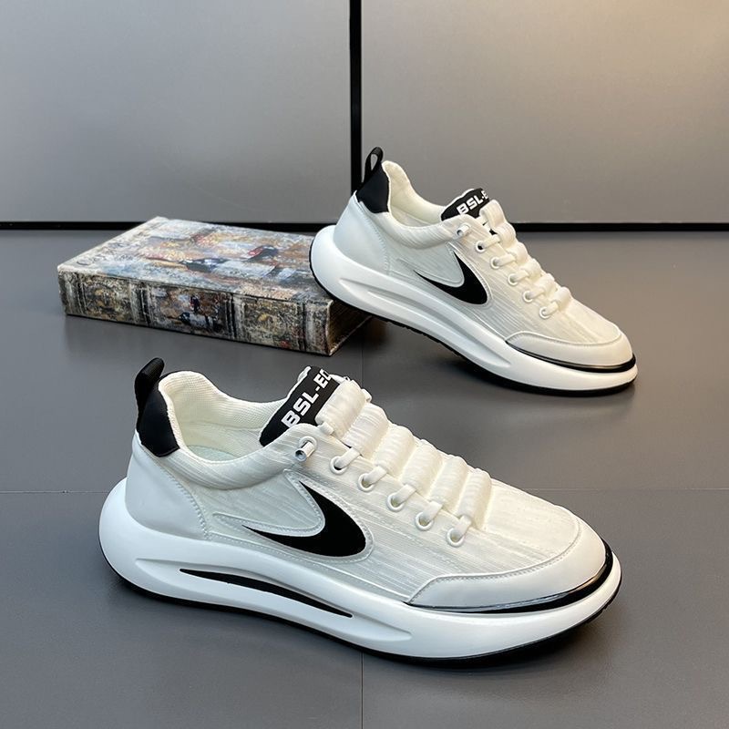 2023 Summer New Breathable Ice Silk Sneakers Men's Shoe Trend Platform Comfort Dad Shoes Soft Sole Casual Sports Running Shoes