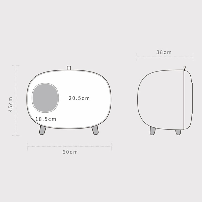 White Cat Litter Box Semi Enclosed Pull-out Type Portable Plastic Cats Toilet Furniture Cats Products Household Accessories