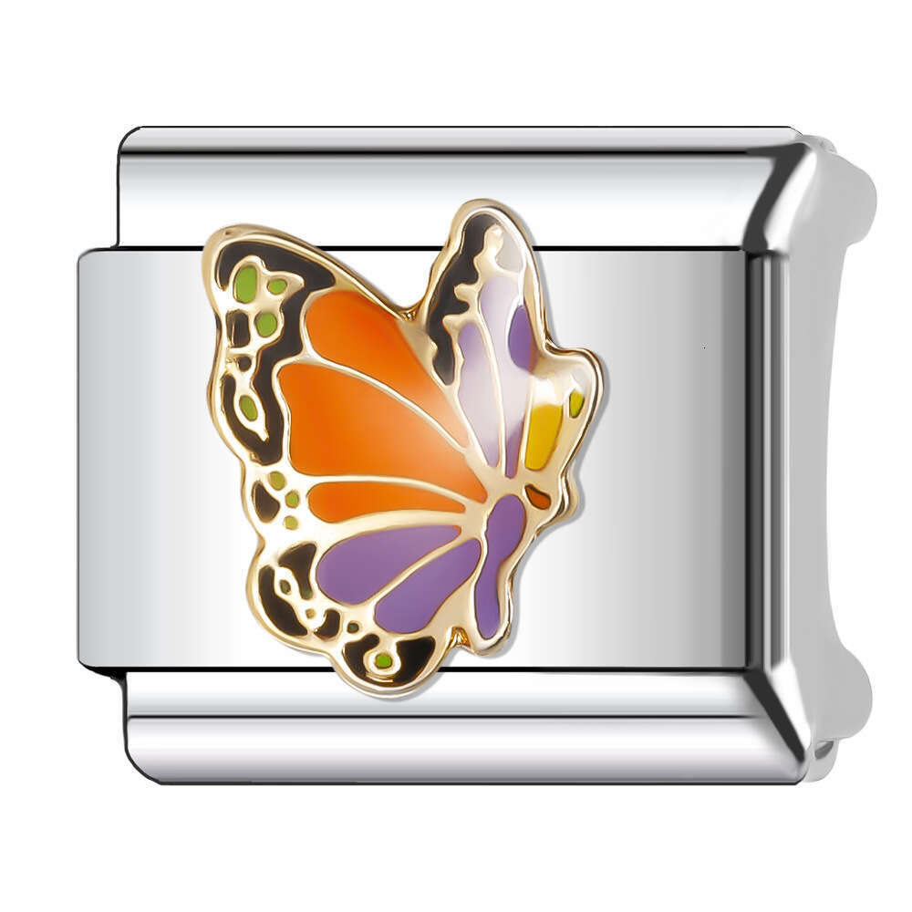 New Women's Gift beautiful butterfly dog elephant Bead Italian Charms Links Bangle Beads Fit 9mm Stainless Steel Bracelet Making DIY For Women Fa