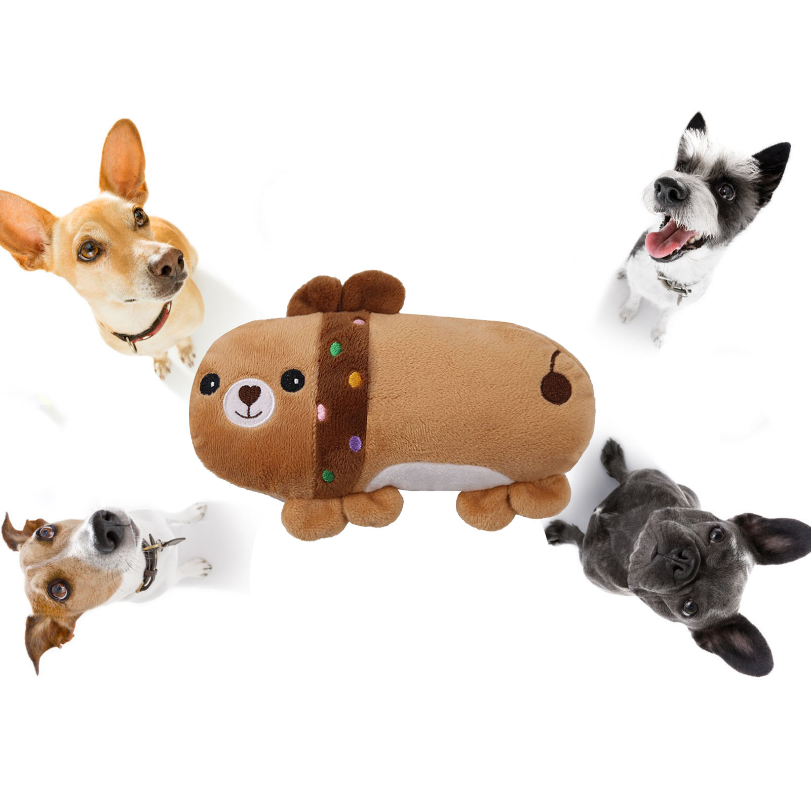 Plush Animal Pet Toy Bite Resistant Teeth Grinding Boredom Relief Cute Throw Pillow Stuffed Dog Toy
