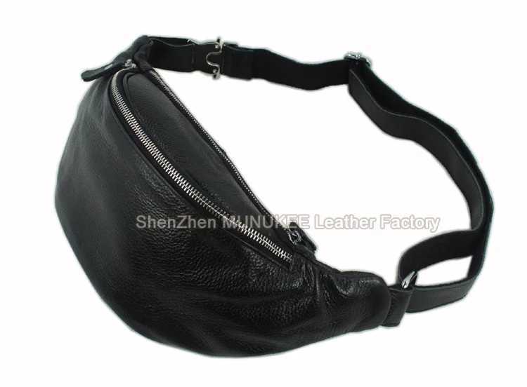 Fashionable mens genuine leather waist bag fanny pack leather waist belt bag waist bag bum bag money waist bag mole pocket Z250407