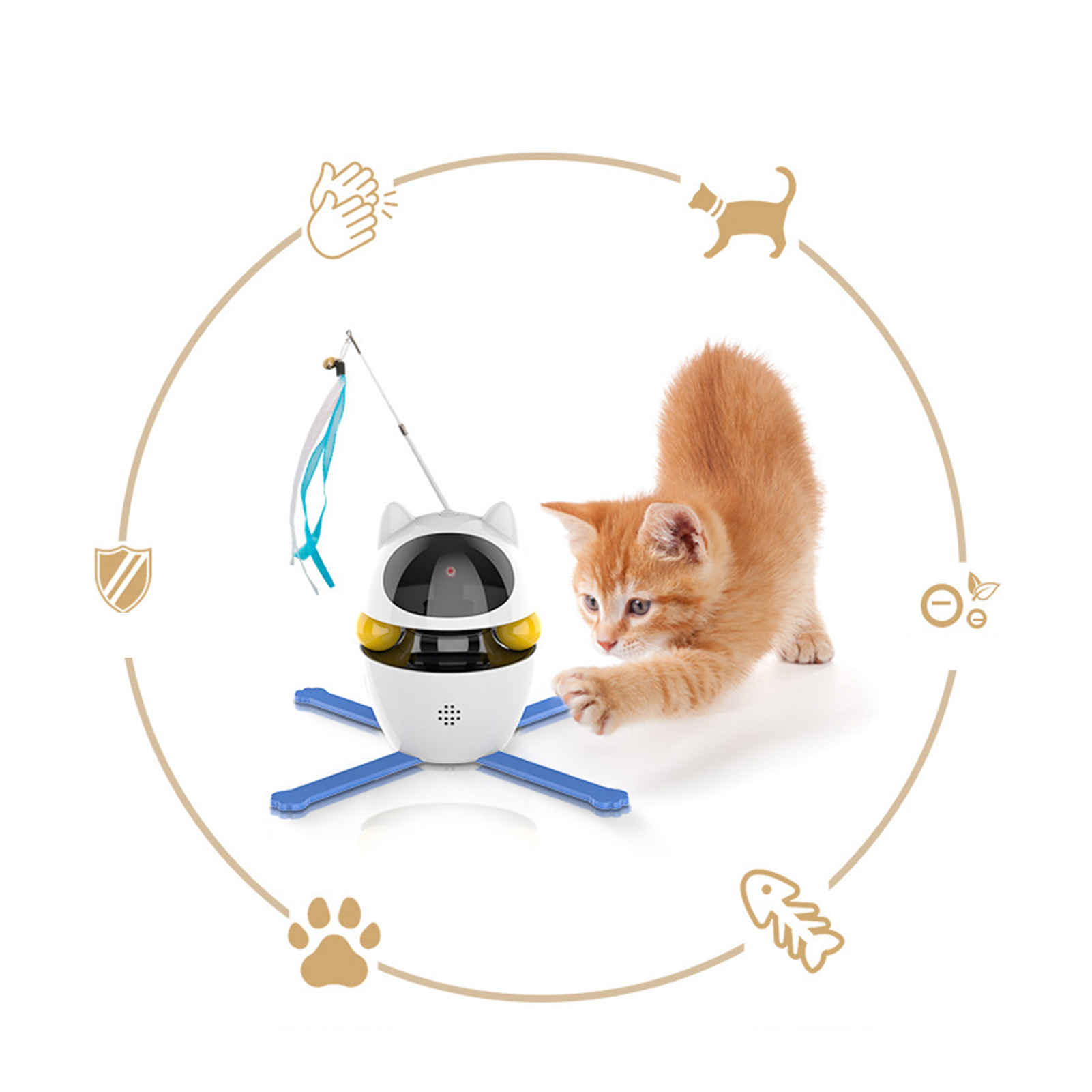 Electric Cat Teaser Safe Smart Interesting Laser Teaser Interactive Cat Toy For Pet Supplies