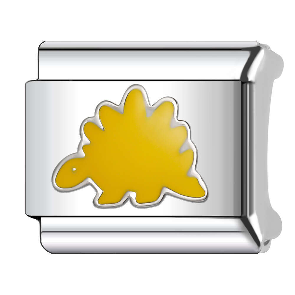 New Women's Gift Yellow flowers Bead Italian Charms Links Bangle Beads Fit 9mm Stainless Steel Bracelet Making DIY For Women Fashion Jewelry acci