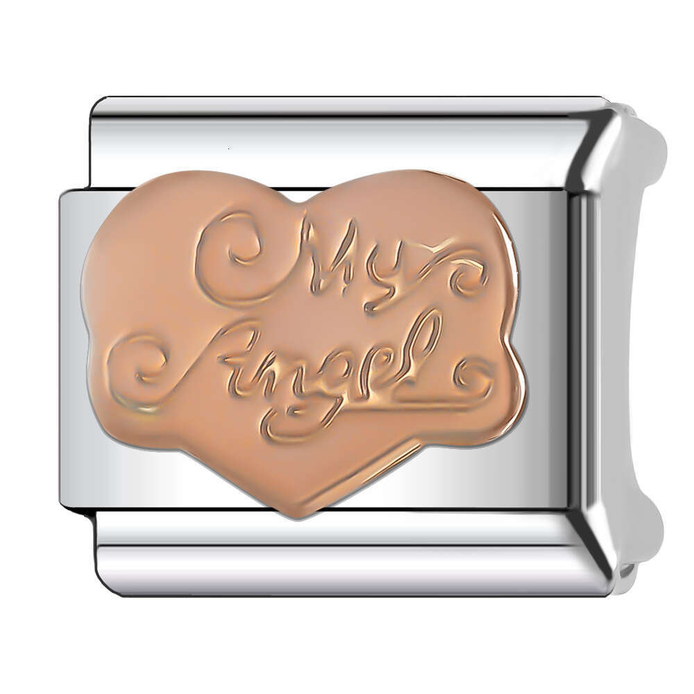 New Women's Gift rose gold month birthday Bead Italian Charms Links Bangle Beads Fit 9mm Stainless Steel Bracelet Making DIY For Women Fashion Je