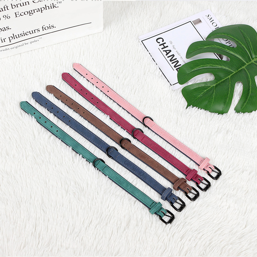 Adjustable Pet Collar with Alloy Buckle,Leather Dog Collar,Classic Waterproof Pet Collars Fit for Small Medium Large Dogs & Cats