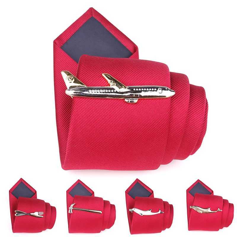 Mens Metal Tie Clip Luxury Airplane Beard Sword Dinosaur Pen Guitar Shape New Design Fashion Wedding Party Bar Tie AccessoriesX240914