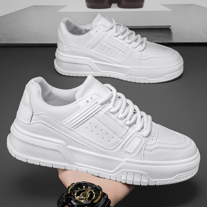 Fashion Versatile White Men Sport Shoes Platform Thick Sole Casual Sneakers Breathable Lightweight Running Shoes Tennis Shoes