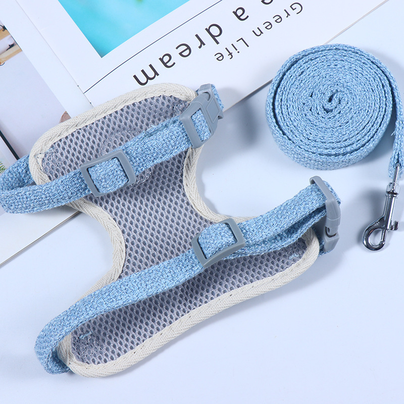 Puppy Harness and Leash Set, Adjustable Vest-style Cartoon Pattern Pet Harness for Cats, Puppies, Rabbits Outdoors Cat Harness