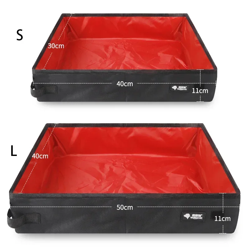 Folding Cats Litter Box Portable Travel Pet Litter Pan Lightweight Foldable Dog Toilet Tray Waterproof Lining Leak Easy to Clean