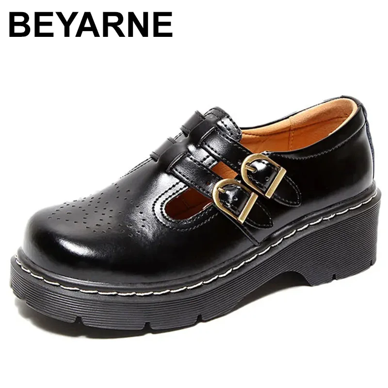Brand women's shoes thick bottom Japanese Mary Jane shoes women cute big head jk small leather shoes for women