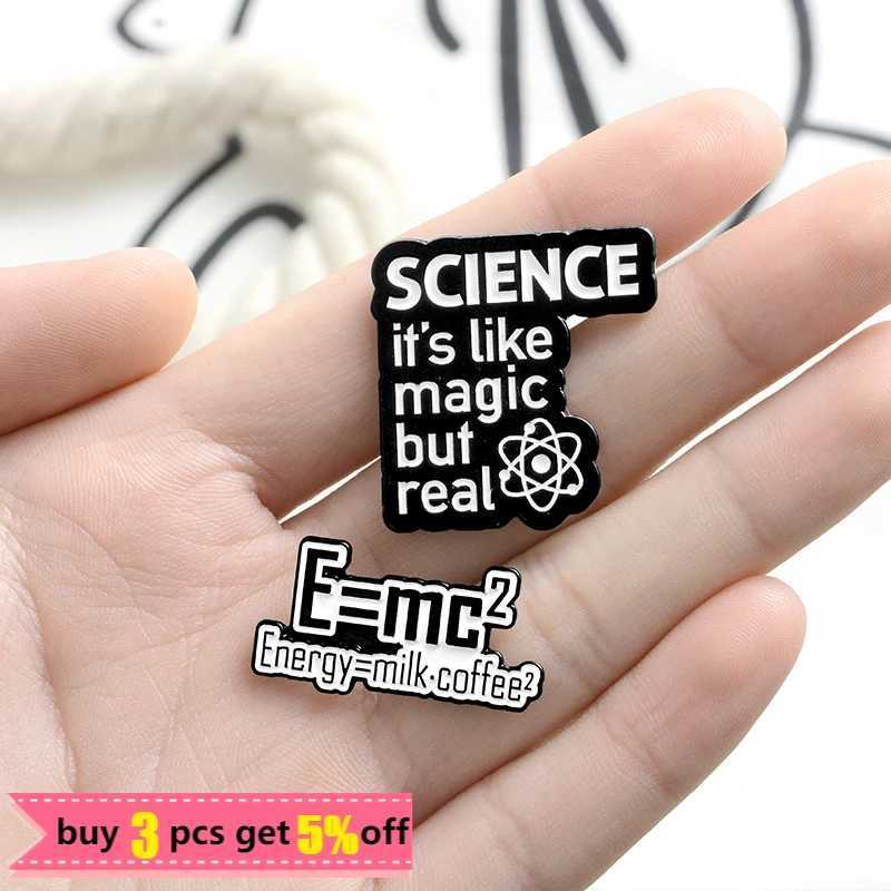 Science Its Like Magic But Real Enamel Pins Black Letters Energy Milk Coffee Magical Chemical Badge Pin Buckle Gift for FriendsX240914