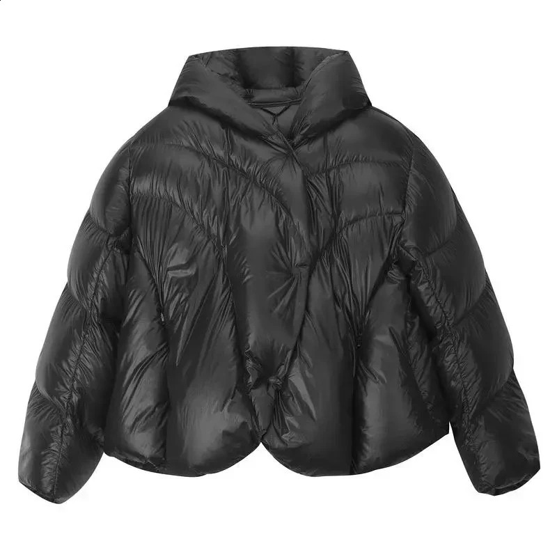 Lagabogy Autumn/Winter Womens Ultra Light Solid Color Down Jacket Womens Loose Short Casual Thin Single Chest Inflatable Jacket 240913