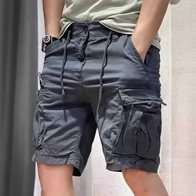 2024 Summer Mens Casual Shorts Korean Trendy Slim Fit Four-piece Stretchy Mid-length Trousers For Men Y240914