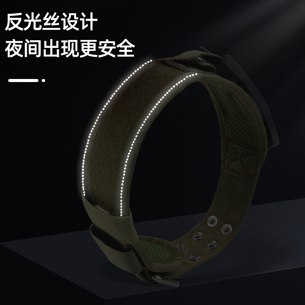 Tactical Dog Collar Adjustable Tactical Dog Collar Reflective Thickened Nylon Pet Collar with PVC Handle for Medium & Large Dogs