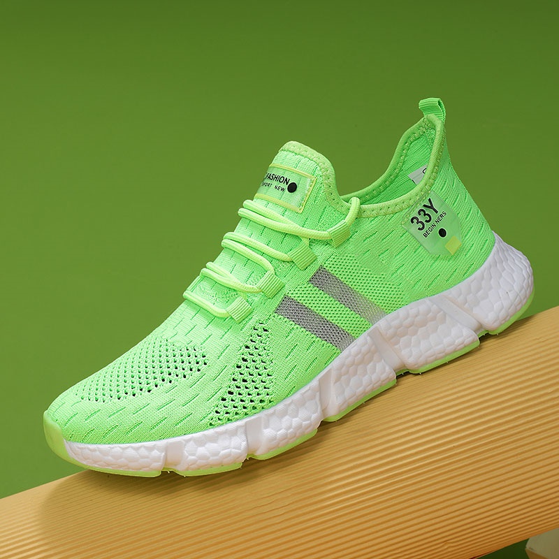 Dropshipping Sneakers Men Shoes High Quality Popcorn Sole Fly Weave Breathable Running Tennis Shoes Casual Walking Shoes Women