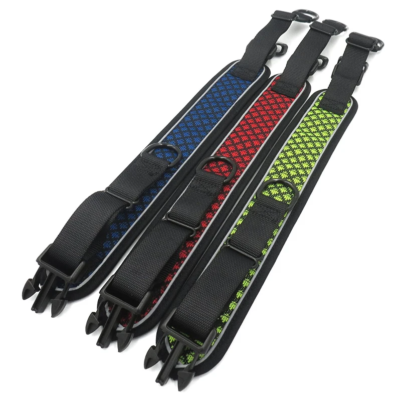 Dog Collar Reflective Nylon Dog Collar with Quick Release Buckle Double D Ring Dog Widen Adjustable Training No Slip Dogs Collar