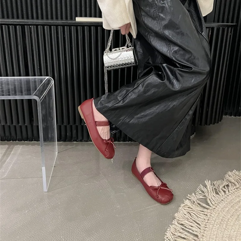 Casual Woman Flat Shoes Soft Round Toe Shallow Mouth Spring Ballet Flats Female Footwear New Solid Ballerinas Dress Loafers Shoe