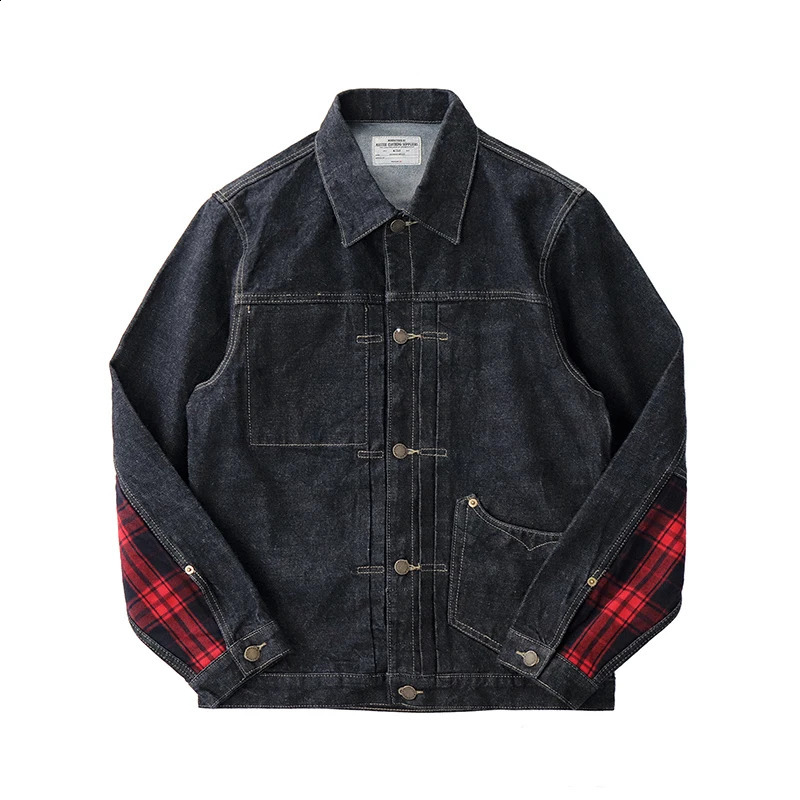 Mens and Retro Short Laundry Red Tannin Positioning Jacket 240913