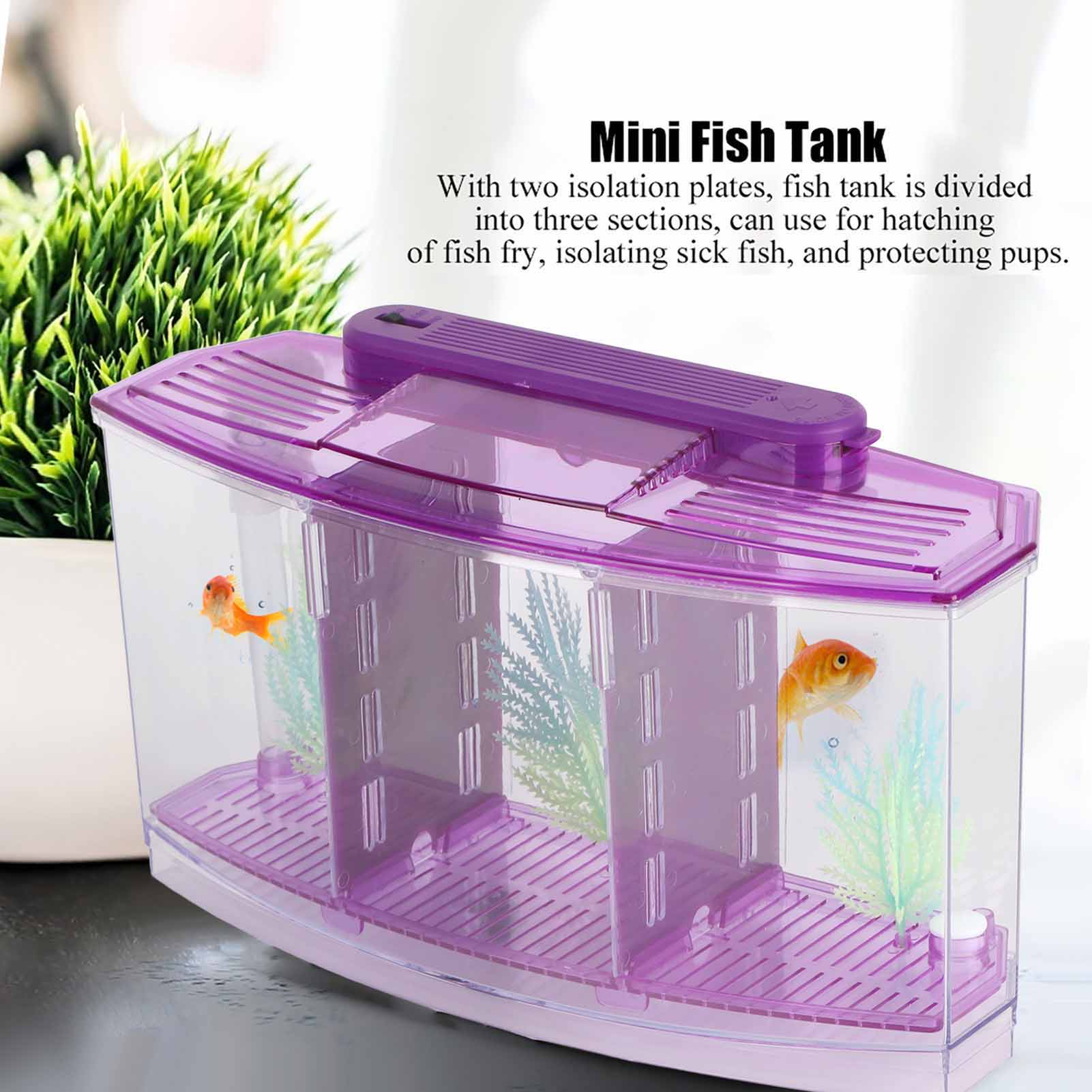 Acrylic Three Divisions Breeding Isolation Box for Small Fish Tank, Aquarium Fish Tank