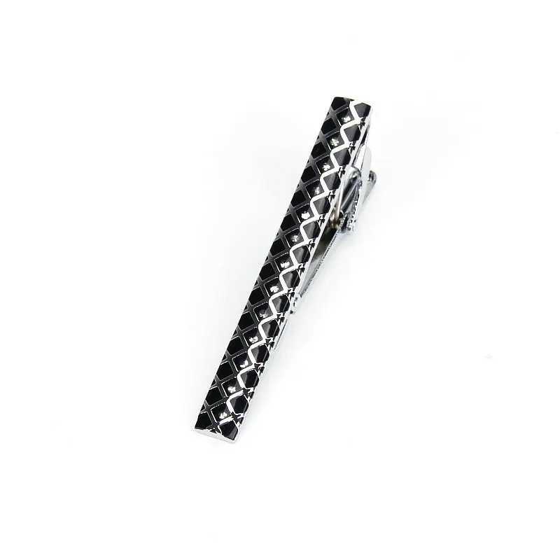Tie Clip For Men Classic Meter Tie Clips Copper Tie Bar Quality Enamel Tie Collar Pin Crystal Business CorbataX240914