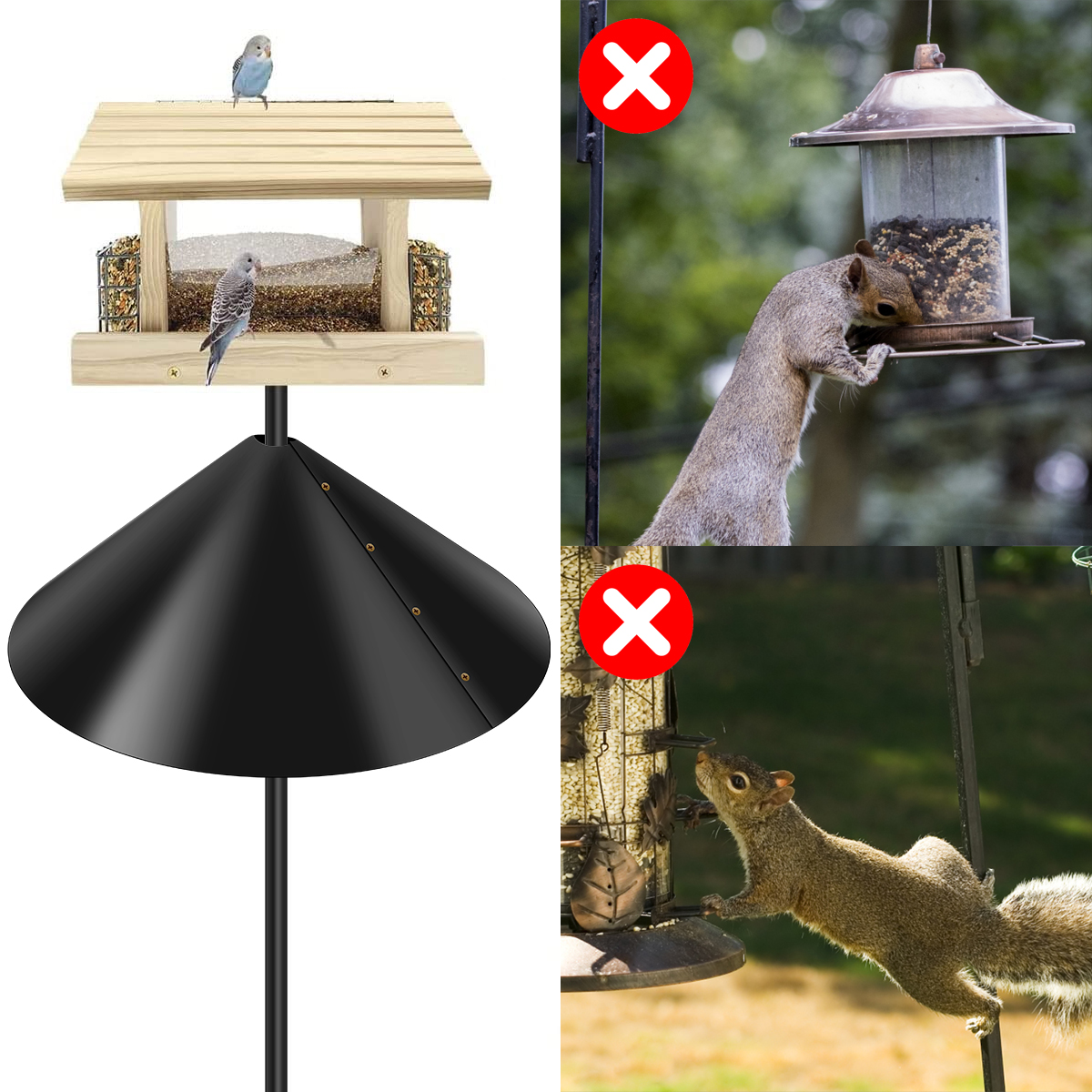 2Pcs Squirrel Baffle Baffle 18in Protective Bird House Guard Wrap Around Squirrel Durable Plastic Bird Feeder Guard Reusable